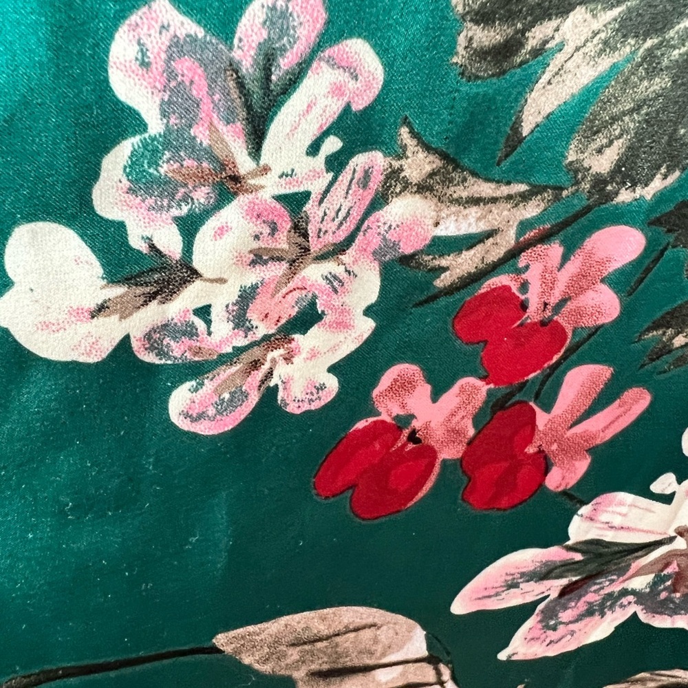 Lulu's Still The One Emerald Green Floral Satin Maxi Dress XS NWT - Picture 12 of 15